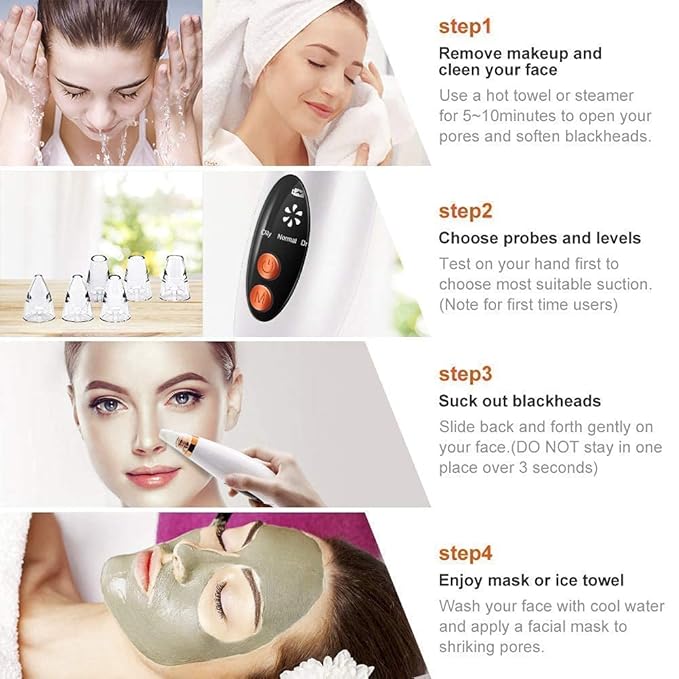 DUNO PoreSuction Pro™ – 6-in-1 Deep Clean Blackhead Remover