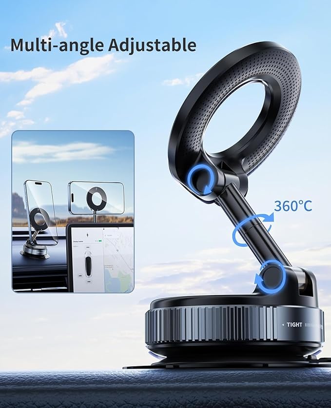 Duno™ Magnetic MagSafe Car Mount — 360° Strong Hold Phone Holder for Smooth & Safe Driving