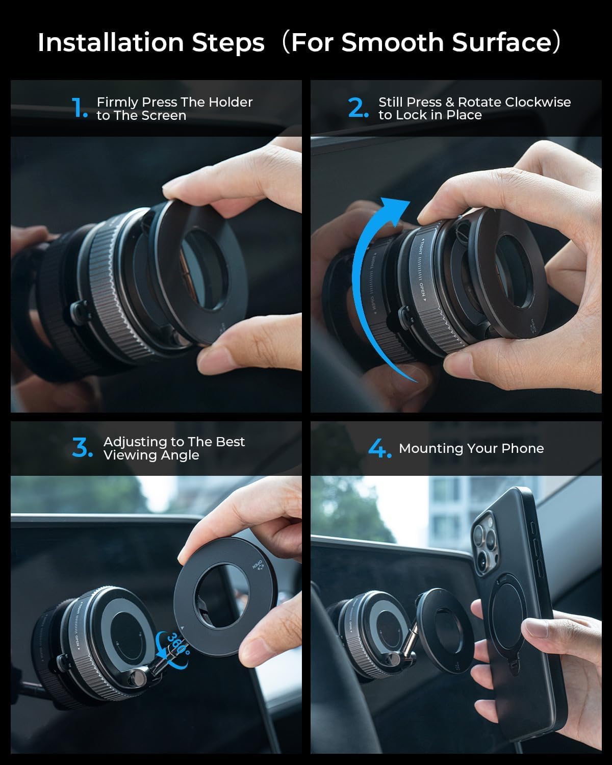 Duno™ Magnetic MagSafe Car Mount — 360° Strong Hold Phone Holder for Smooth & Safe Driving