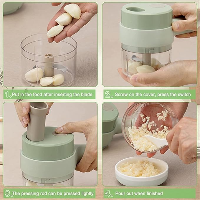 Duno™ 4 in 1 SmartMini Electric Chopper | Rechargeable Mini Food Processor (250ml)