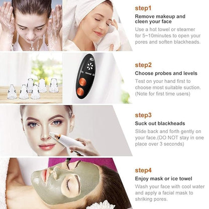 DUNO PoreSuction Pro™ – 6-in-1 Deep Clean Blackhead Remover