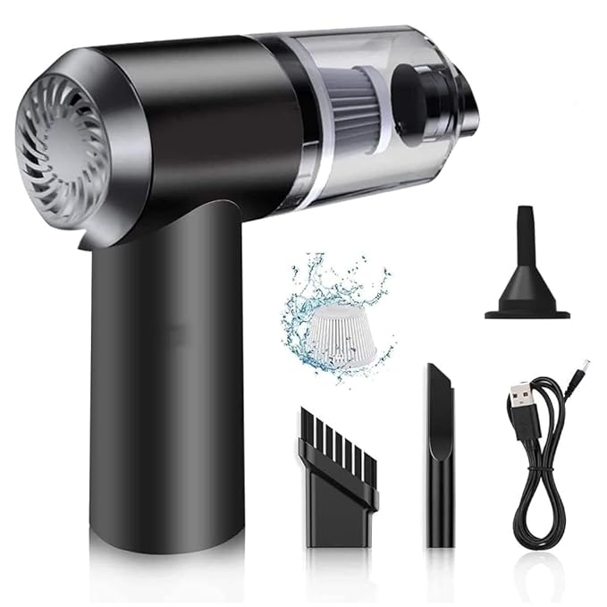 3 in 1 Duno Mini Car Vacuum Cleaner – Portable Handheld Car Vacuum for Quick & Deep Cleaning