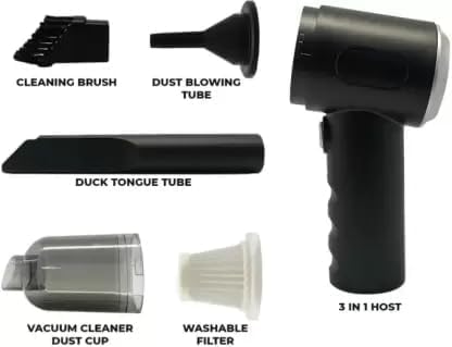 3 in 1 Duno Mini Car Vacuum Cleaner – Portable Handheld Car Vacuum for Quick & Deep Cleaning