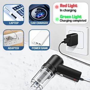 3 in 1 Duno Mini Car Vacuum Cleaner – Portable Handheld Car Vacuum for Quick & Deep Cleaning